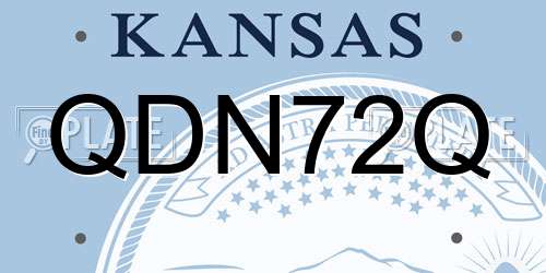 QDN72Q Kansas License Plate