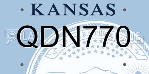QDN770 Kansas License Plate
