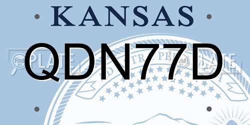 QDN77D Kansas License Plate