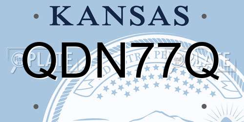 QDN77Q Kansas License Plate