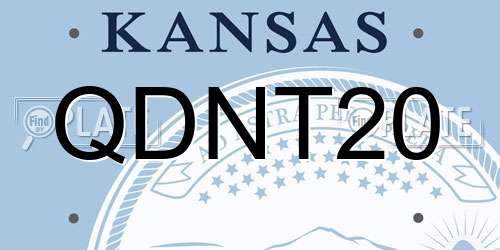 QDNT20 Kansas License Plate