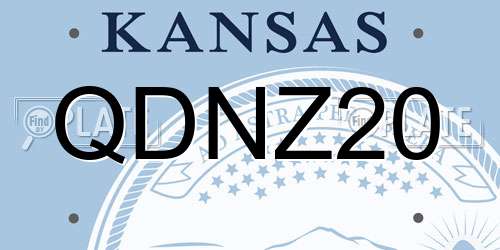 QDNZ20 Kansas License Plate