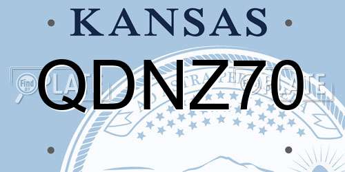 QDNZ70 Kansas License Plate