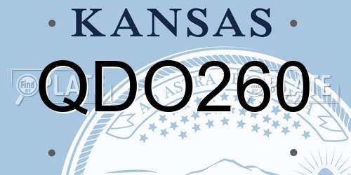 QDO260 Kansas License Plate