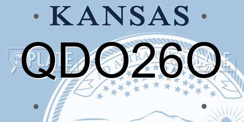QDO26O Kansas License Plate