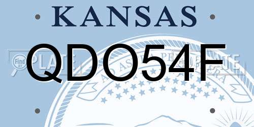 QDO54F Kansas License Plate