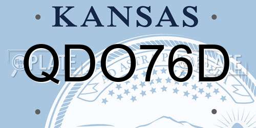 QDO76D Kansas License Plate
