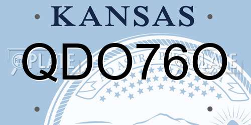 QDO76O Kansas License Plate