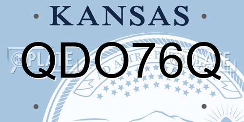 QDO76Q Kansas License Plate