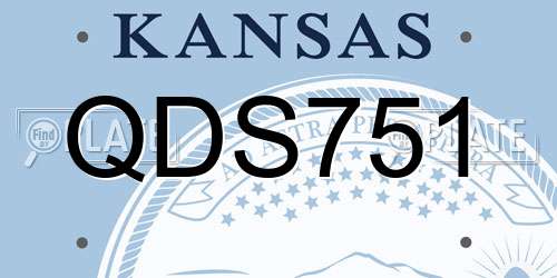 QDS751 Kansas License Plate