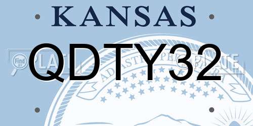 QDTY32 Kansas License Plate