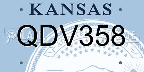 QDV358 Kansas License Plate
