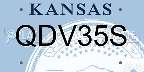 QDV35S Kansas License Plate