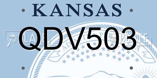 QDV503 Kansas License Plate