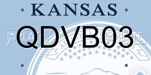 QDVB03 Kansas License Plate