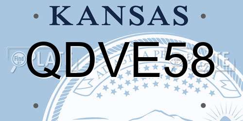 QDVE58 Kansas License Plate