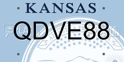 QDVE88 Kansas License Plate