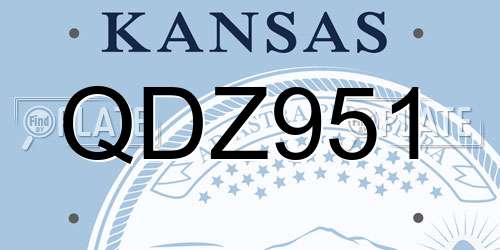 QDZ951 Kansas License Plate
