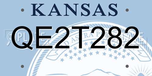 QE2T282 Kansas License Plate