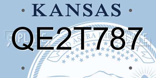 QE2T787 Kansas License Plate