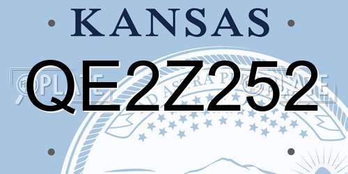 QE2Z252 Kansas License Plate