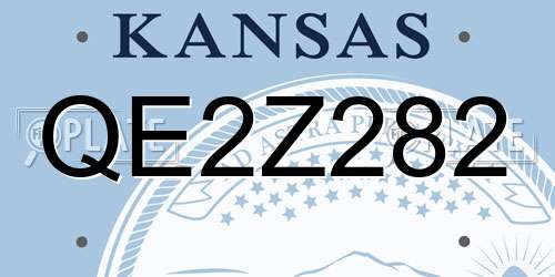 QE2Z282 Kansas License Plate