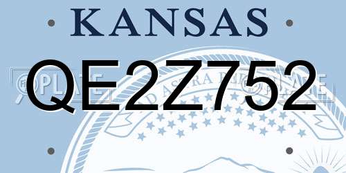 QE2Z752 Kansas License Plate