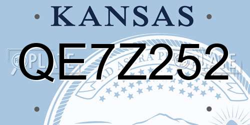 QE7Z252 Kansas License Plate