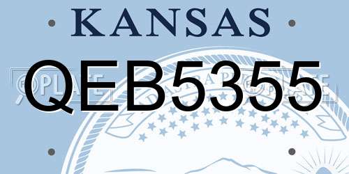 QEB5355 Kansas License Plate