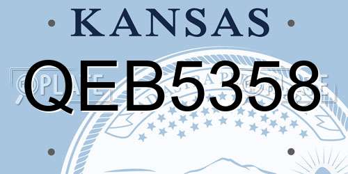 QEB5358 Kansas License Plate