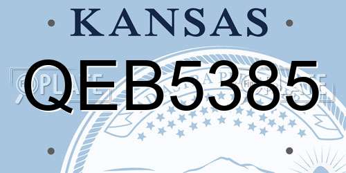 QEB5385 Kansas License Plate