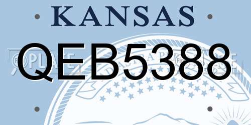 QEB5388 Kansas License Plate
