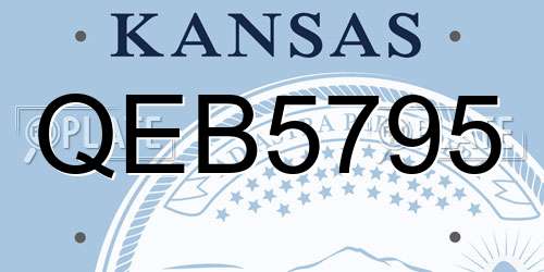 QEB5795 Kansas License Plate