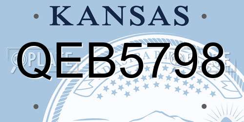 QEB5798 Kansas License Plate