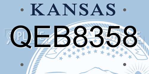 QEB8358 Kansas License Plate
