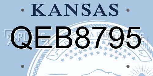 QEB8795 Kansas License Plate