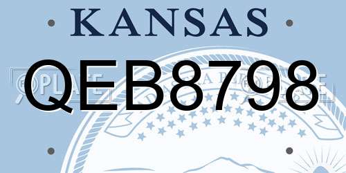 QEB8798 Kansas License Plate