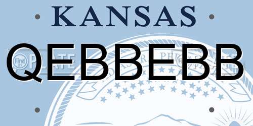 QEBBEBB Kansas License Plate