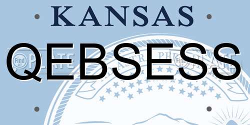 QEBSESS Kansas License Plate