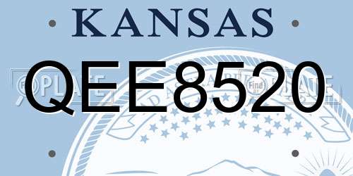 QEE8520 Kansas License Plate