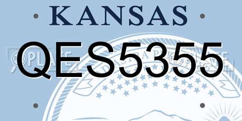 QES5355 Kansas License Plate
