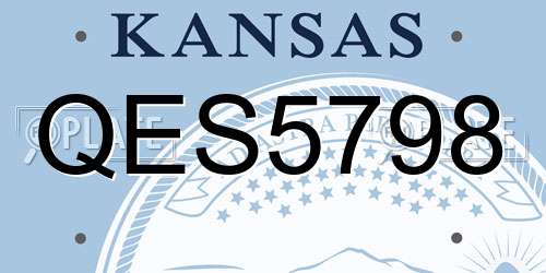 QES5798 Kansas License Plate