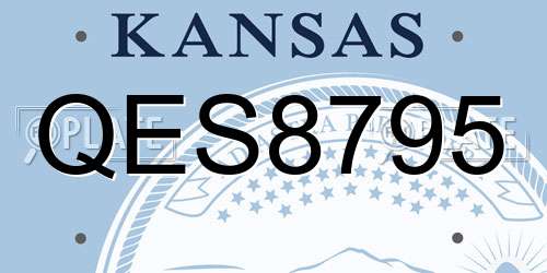 QES8795 Kansas License Plate