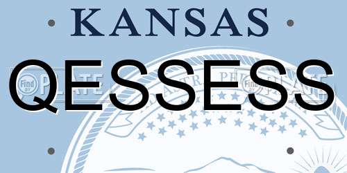 QESSESS Kansas License Plate