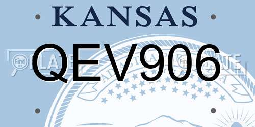 QEV906 Kansas License Plate