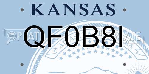 QF0B8I Kansas License Plate