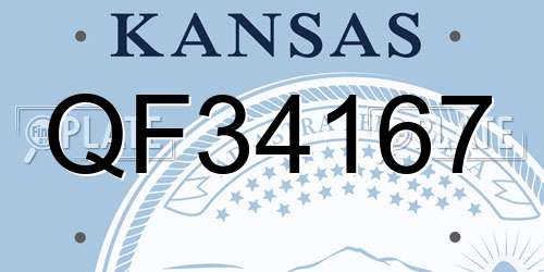 QF34167 Kansas License Plate