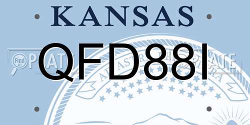 QFD88I Kansas License Plate