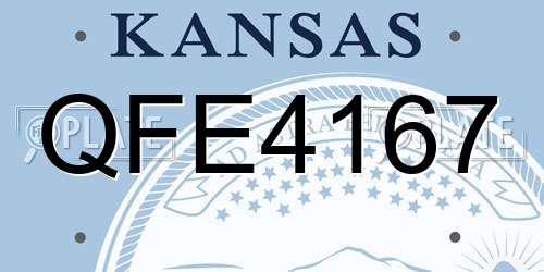 QFE4167 Kansas License Plate