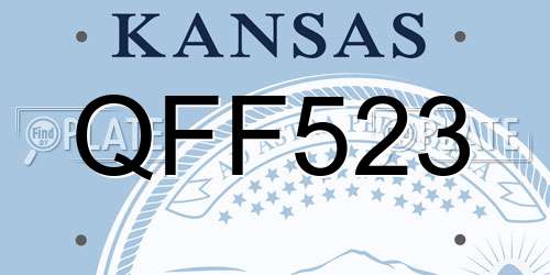 QFF523 Kansas License Plate